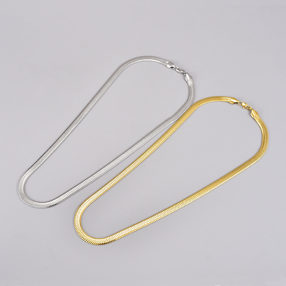 Snake Bones Chain Clavicle Unisex Necklace American Gold Luxury Titanium Fashion Brand