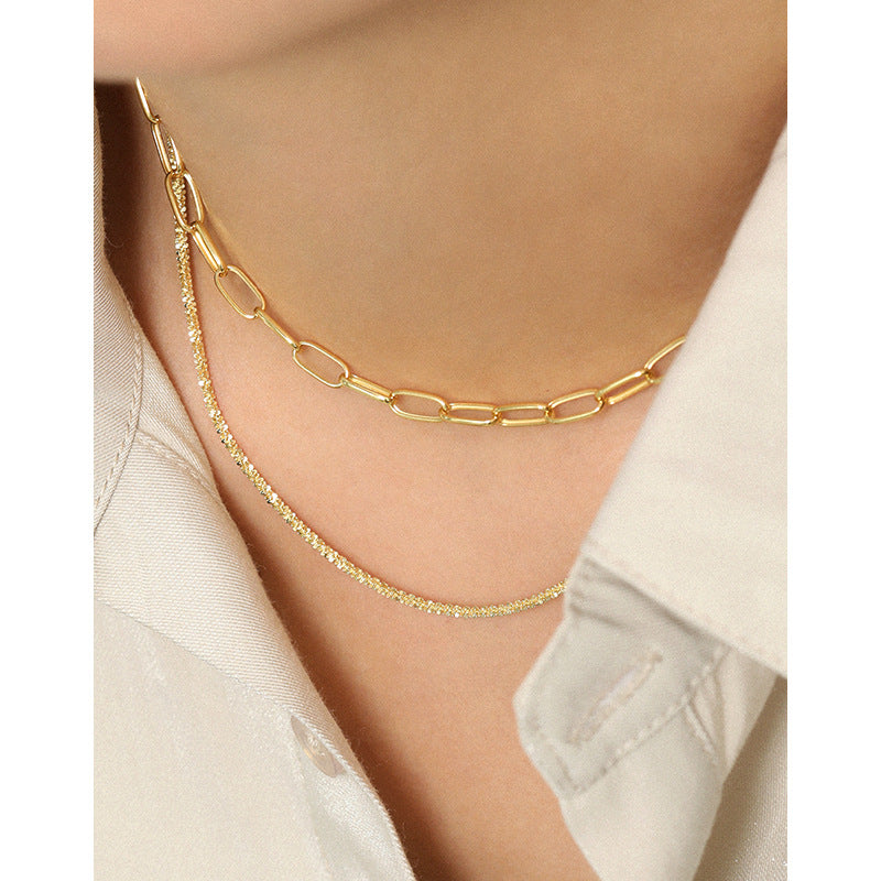 Elegant Drawn Link Paperclip Necklace