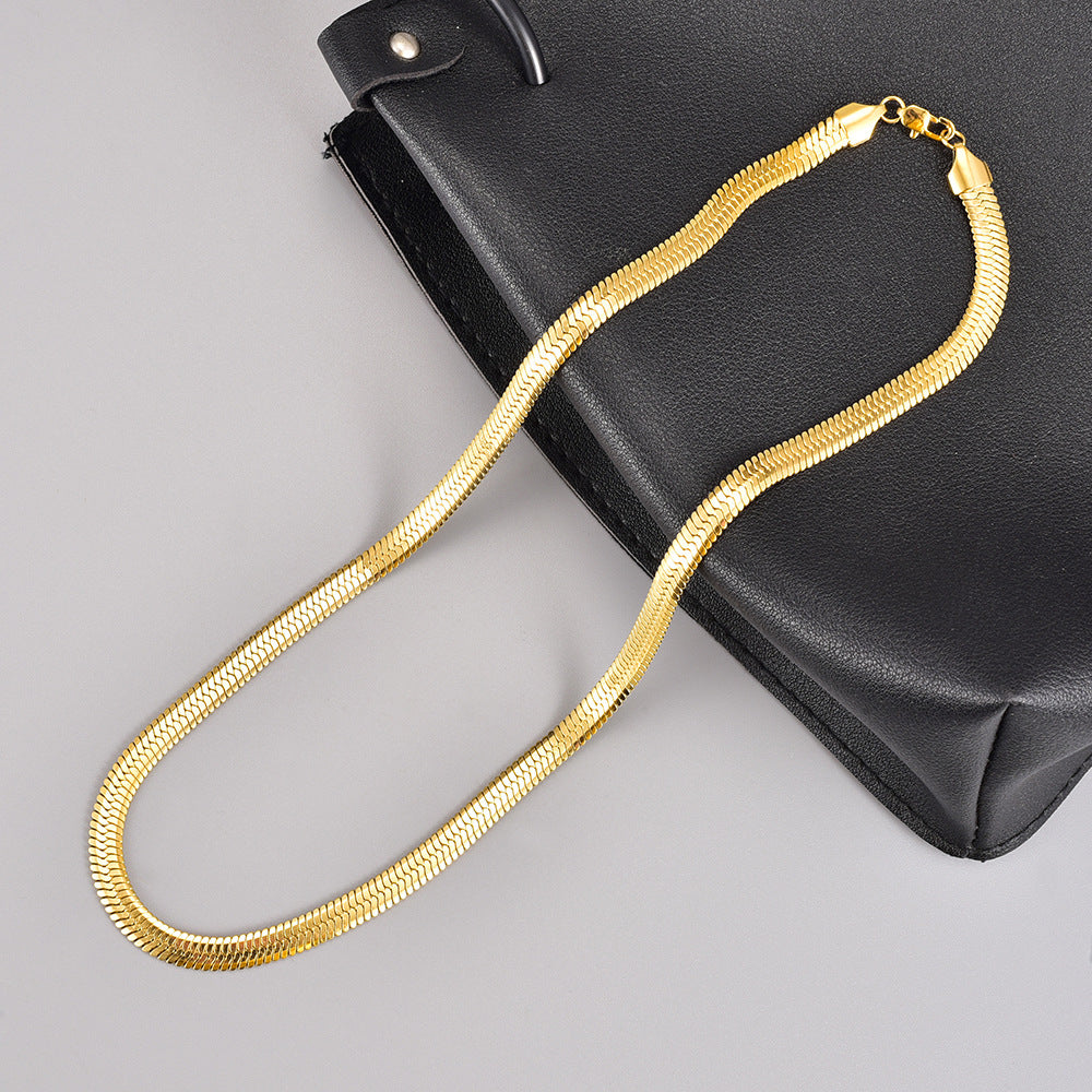 Snake Bones Chain Clavicle Unisex Necklace American Gold Luxury Titanium Fashion Brand