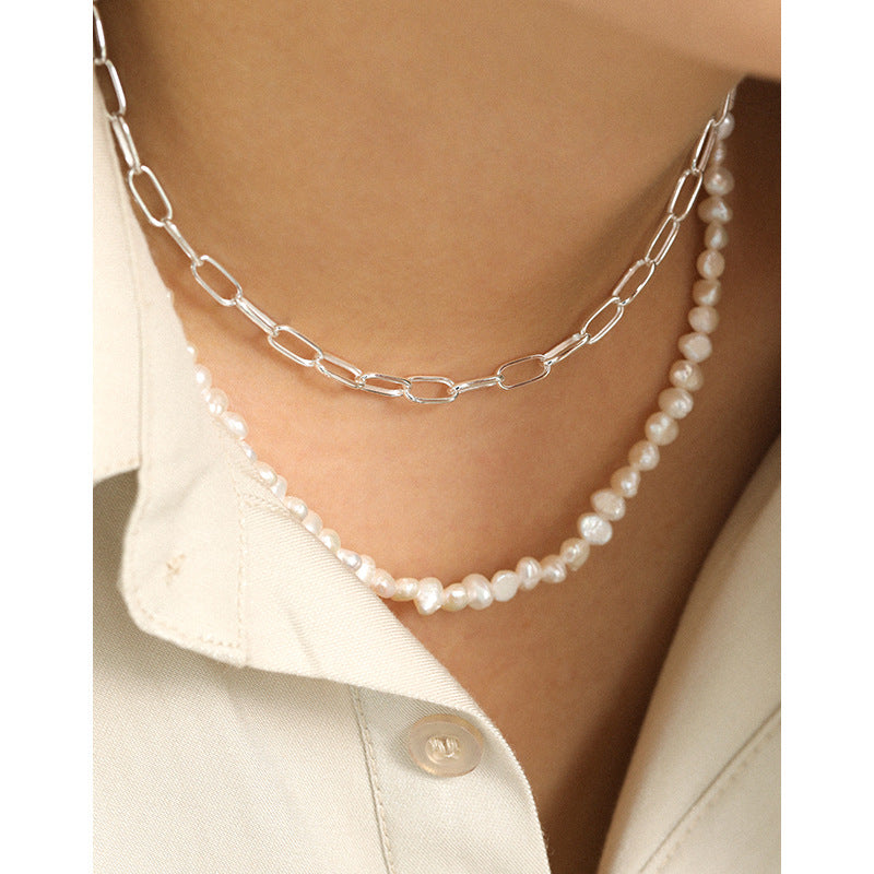 Elegant Drawn Link Paperclip Necklace