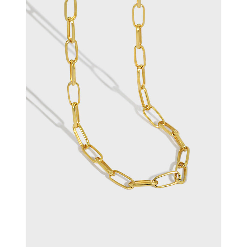 Elegant Drawn Link Paperclip Necklace