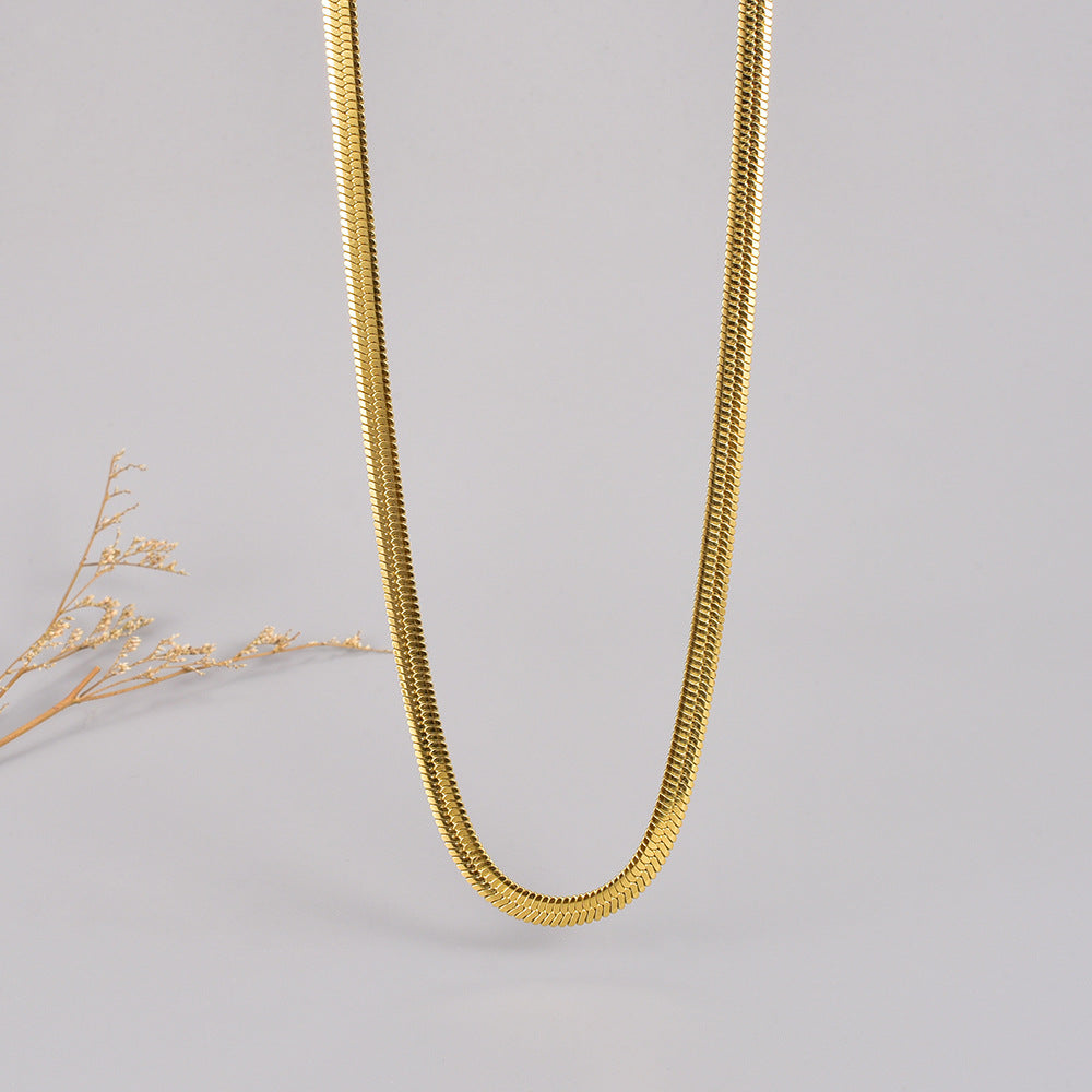 Snake Bones Chain Clavicle Unisex Necklace American Gold Luxury Titanium Fashion Brand