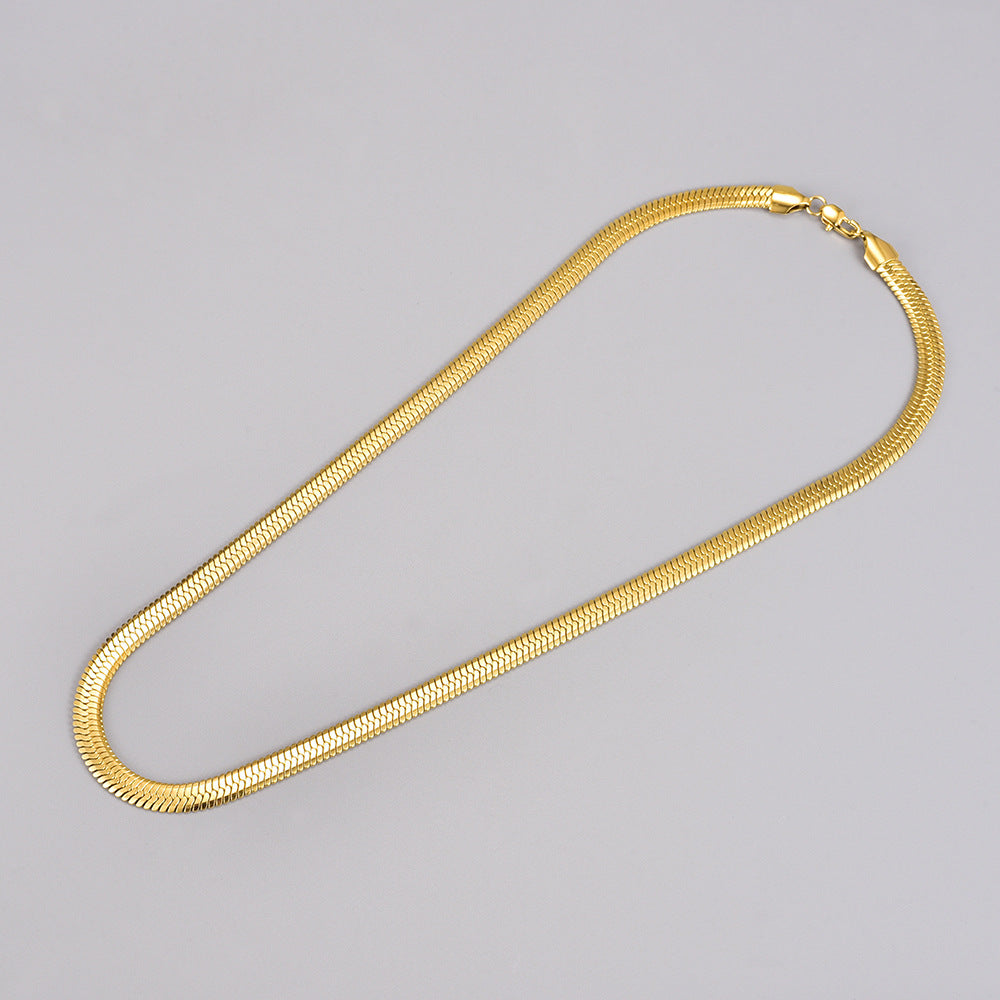Snake Bones Chain Clavicle Unisex Necklace American Gold Luxury Titanium Fashion Brand